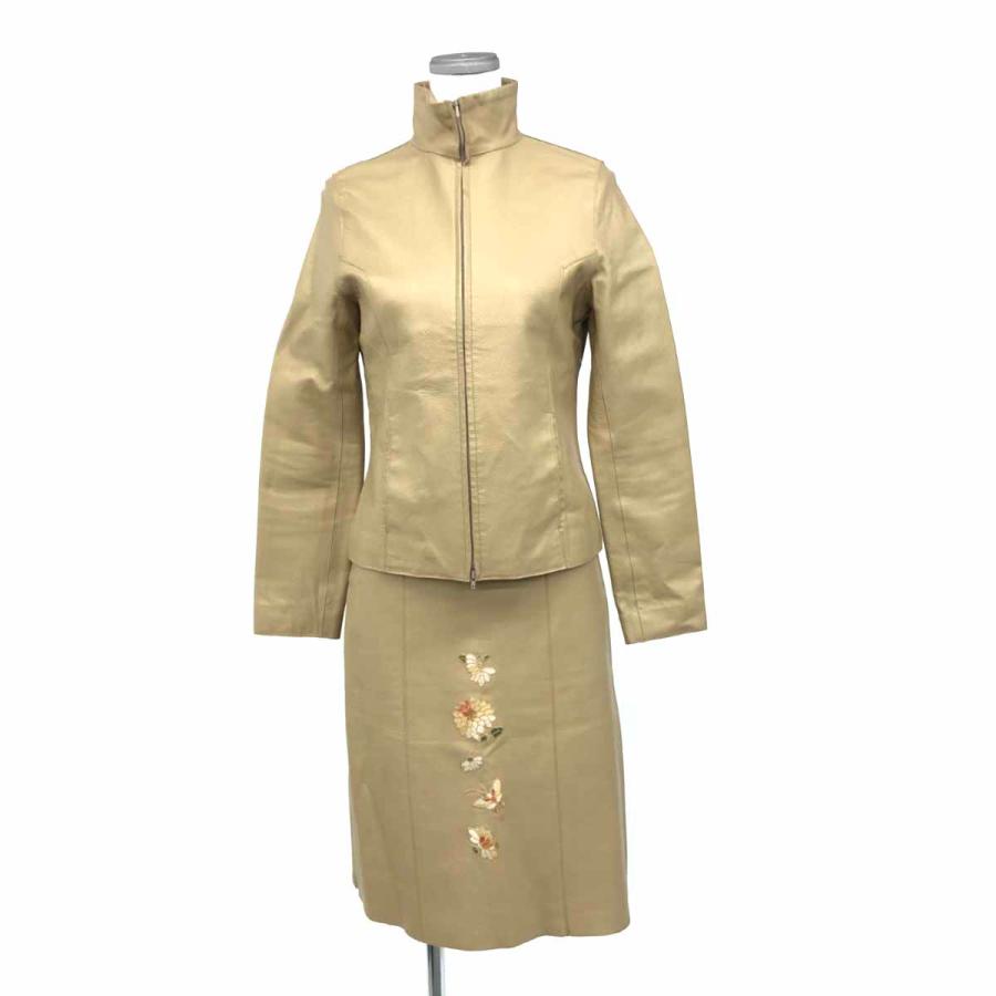 VIVIENNE TAM ヴィヴィアンタム レザーセットアップ サイズ0 ベージュ  