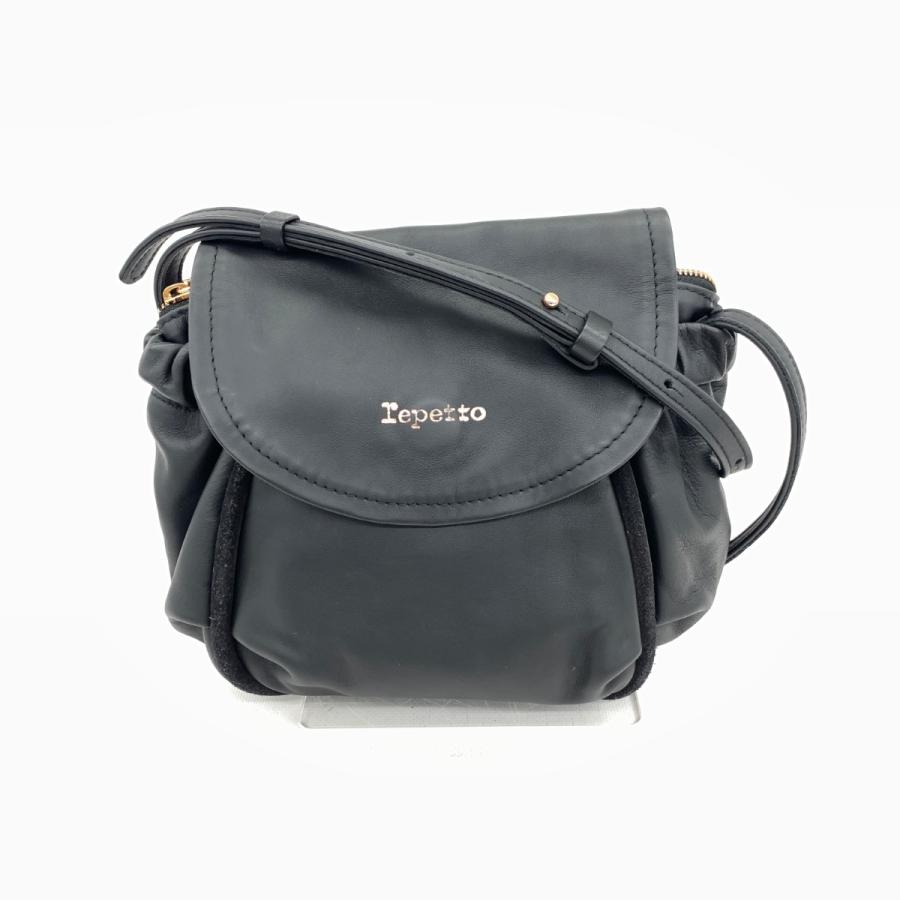 repetto レペット ショルダーバッグ ブラック レザー レディース