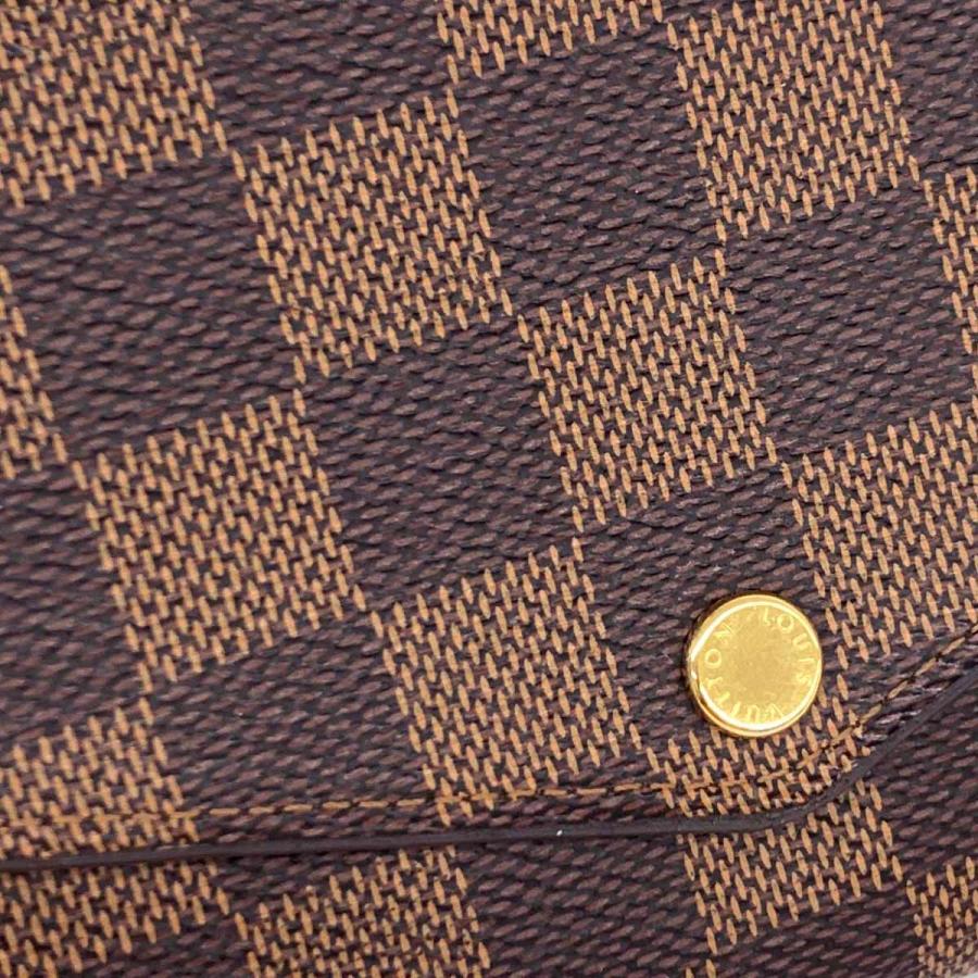 LOUIS VUITTON ルイヴィトン ポルトフォイユサラ16 ダミエ エベヌ 長財布 良好 N63209 CA2127 ブラウン   レディース 服飾小物｜tifana｜06