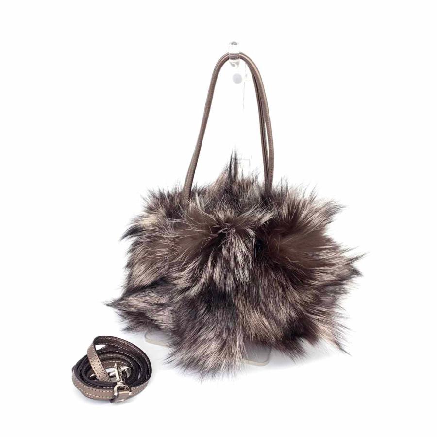 LANZETTI ランゼッティ ファーバッグ 良好 ブロンズカラー ファー レディース 斜め掛け bag 鞄 1240002201807