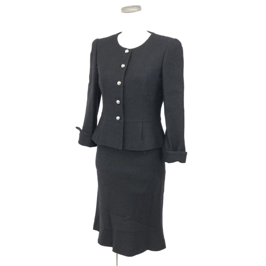 Courreges クレージュ セットアップ ジャケット38 スカート36 ブラック  