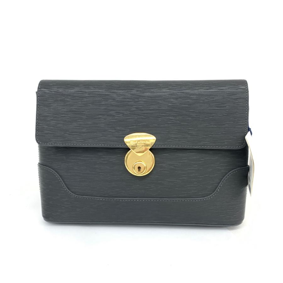 PELLE MORBIDA ペッレモルビダ クラッチバッグ 新品同様 グレー レザー  