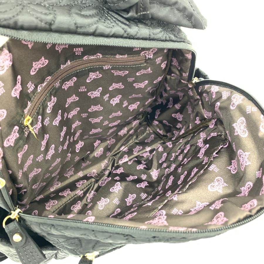ANNA SUI アナスイ リュック ブラック ナイロン キルティング ANNA SUI アナスイ リュック ブラック ナイロン キルティング