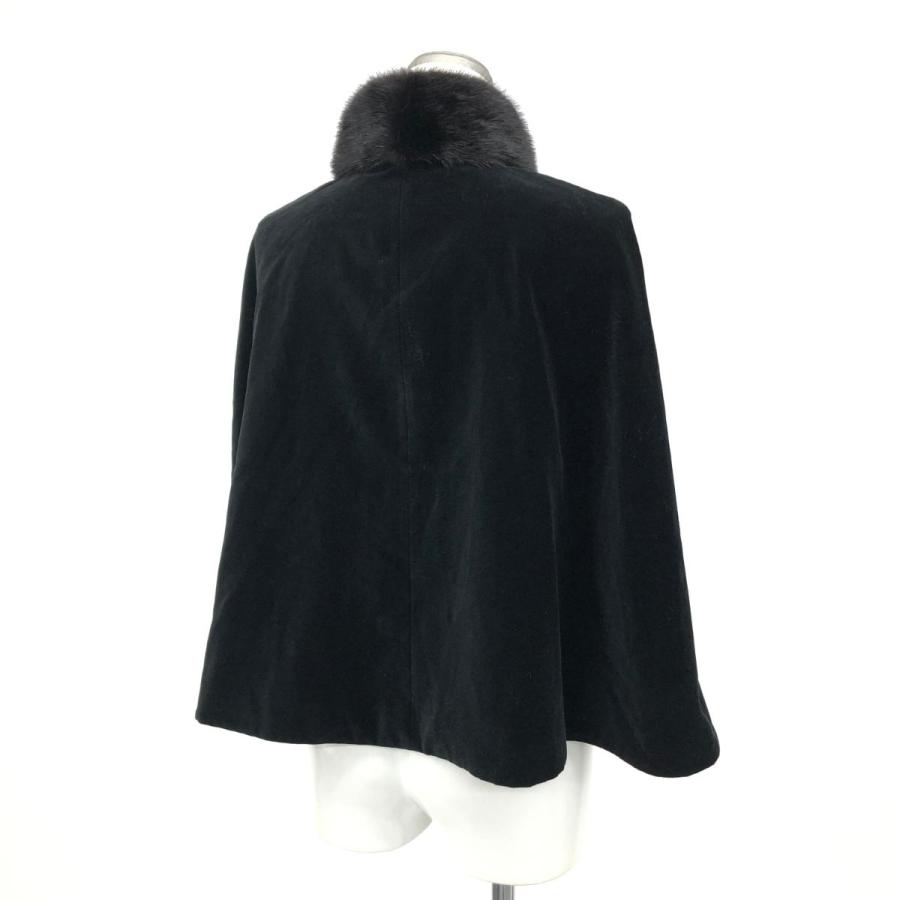 ESCADA エスカーダ ミンクファー付きポンチョ Mサイズ ブラック 