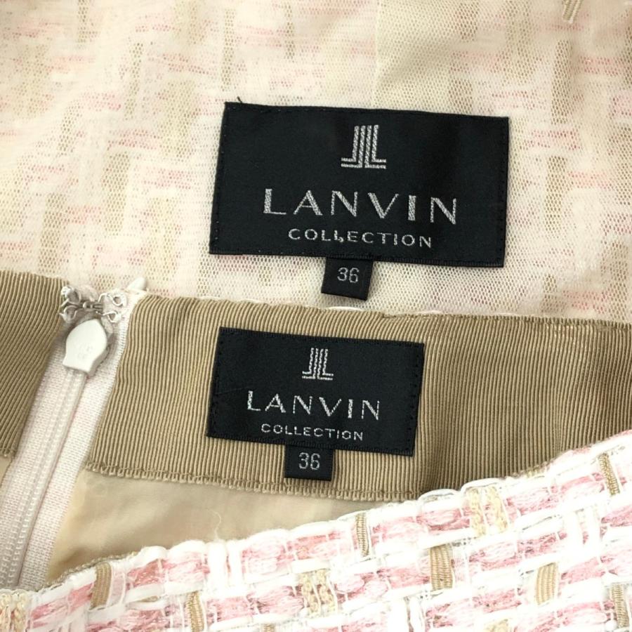 LANVIN ランバンコレクション ツイードセットアップ 良好 36 ピンク 