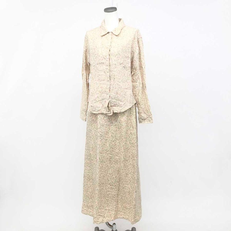 LAURA ASHLEY ローラアシュレイ セットアップ 13号 ベージュ リネン 麻 