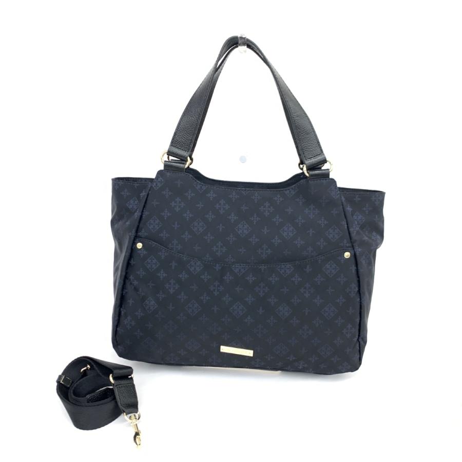 russet ラシット 2WAYバッグ 美品 ダークネイビー ナイロン モノグラム 