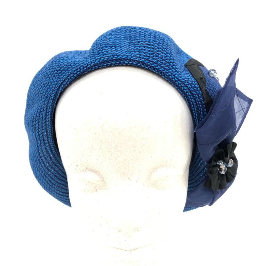 LANVIN en Bleu ランバンオンブルー ベレー帽 良好 M ブラック LANVIN en Bleu ランバンオンブルー ベレー帽 良好 M ブラック