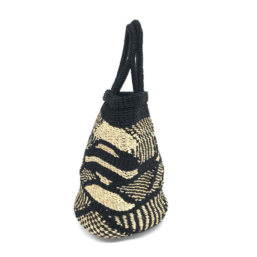 loin. ロワン カゴバッグ トートバッグ 良好 ブラック/ベージュ loin. ロワン カゴバッグ トートバッグ 良好 ブラック/ベージュ