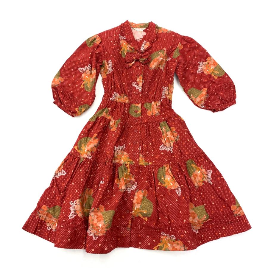 PINK HOUSE ベビーピンクハウス ワンピース 良好 L レッド コットン  