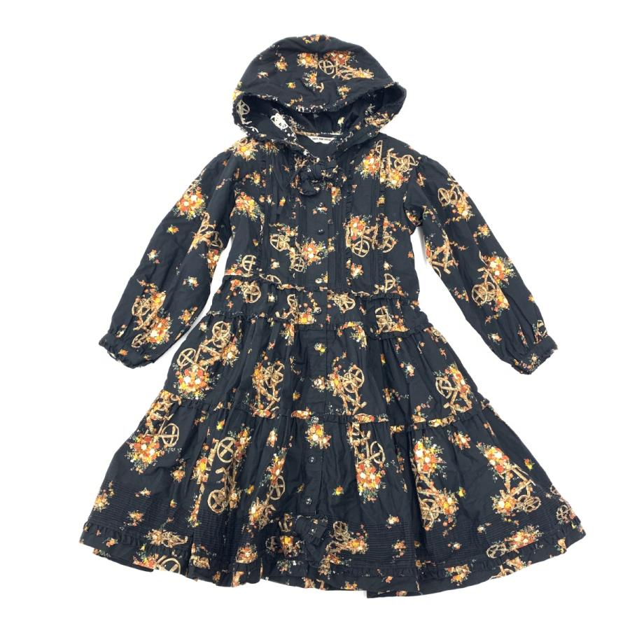 【極美品】PINK HOUSE ワンピース ピコフリル ブラック 近年モデル PINE HOUSE 黒 フリル付きロングワンピース