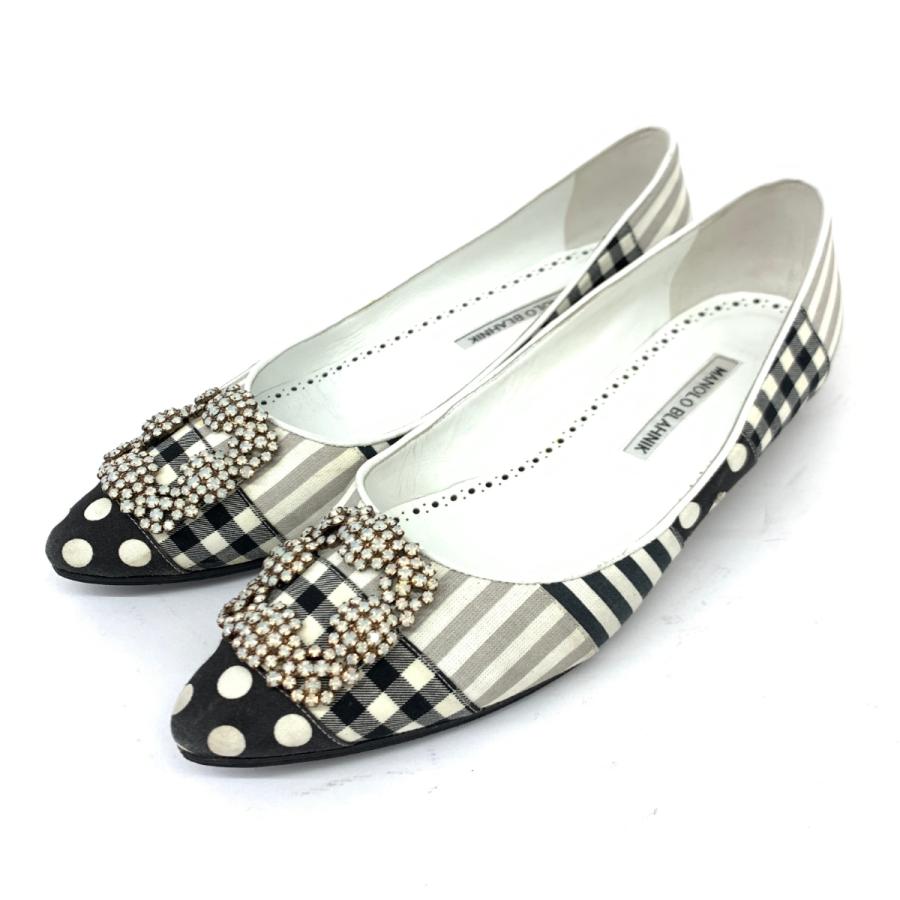 MANOLO BLAHNIK マノロブラニク パンプス 38 ブラック/ホワイト 
