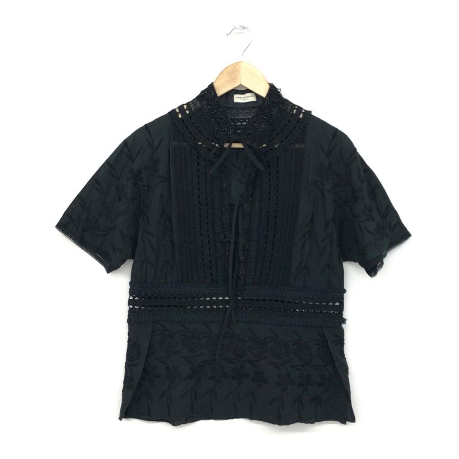 DRIES VAN NOTEN ドリスヴァンノッテン 半袖ブラウス 38 ブラック 