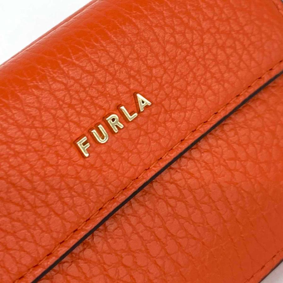 FURLA フルラ  三つ折りコンパクト財布 良好  オレンジ レザー  レディース ウォレット 服飾小物｜tifana｜07