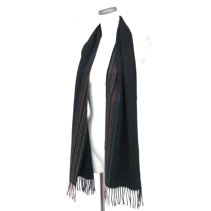 Paul Smith ポールスミス マフラー 美品 ブラック カシミヤ100 Paul Smith ポールスミス マフラー 美品 ブラック カシミヤ100