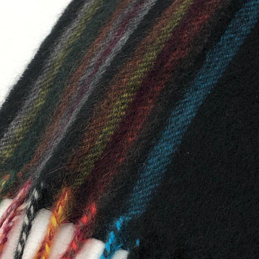 Paul Smith ポールスミス マフラー 美品 ブラック カシミヤ100 Paul Smith ポールスミス マフラー 美品 ブラック カシミヤ100