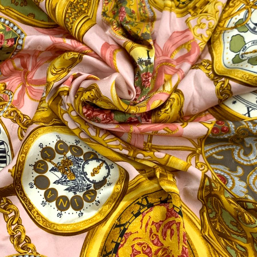 NINA RICCI ニナリッチ スカーフ 良好 ピンク シルク100 NINA RICCI ニナリッチ スカーフ 良好 ピンク シルク100