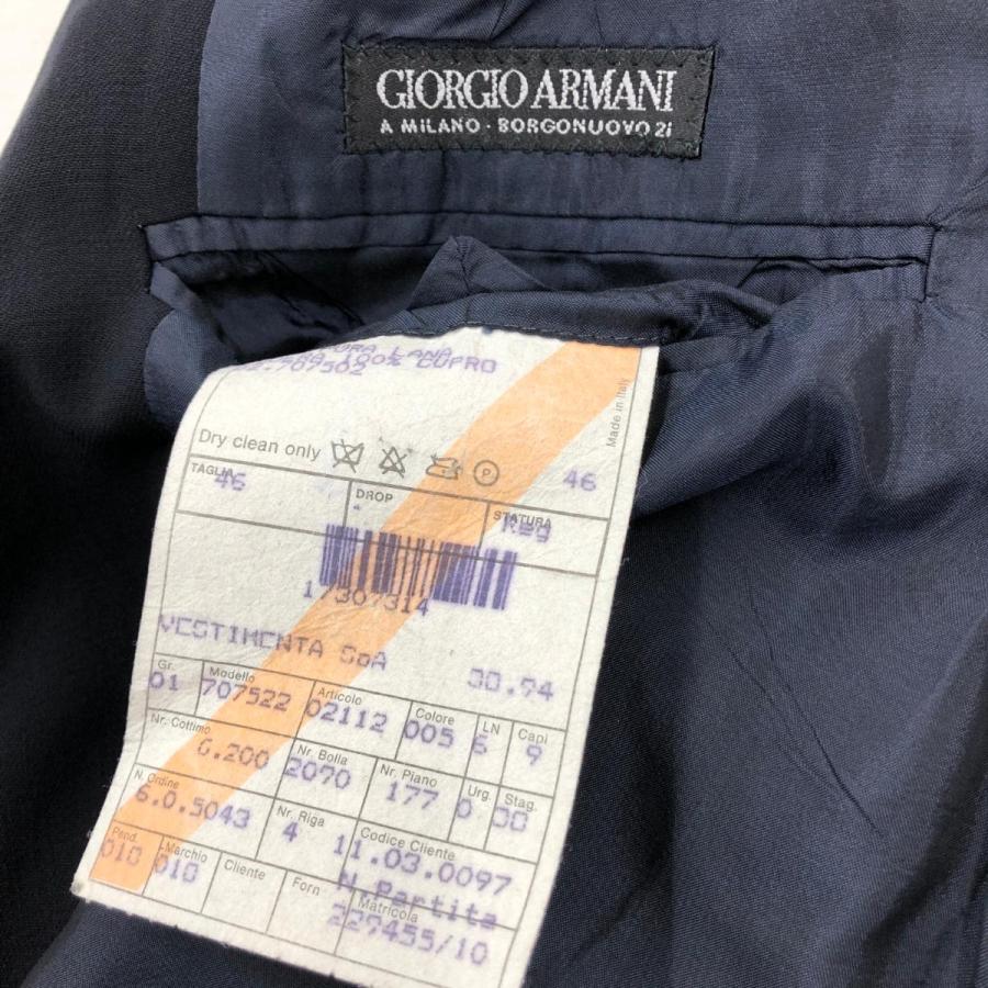 GIORGIO ARMANI ジョルジオアルマーニ  3Bスーツ  サイズ46  ブラック ウール メンズ  上下セット フォーマル 紳士服｜tifana｜09