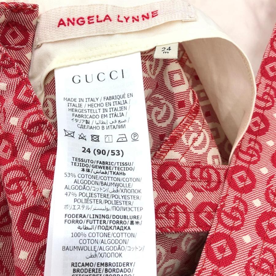GUCCI グッチ サロペット 新品同様 24m 90/53 レッド コットン キッズ 
