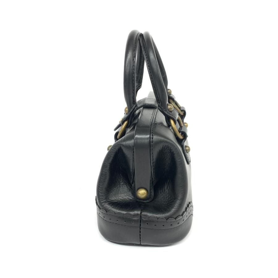 ANNA SUI アナスイ 2WAYバッグ 美品 ブラック レザー がま口 ANNA SUI アナスイ 2WAYバッグ 美品 ブラック レザー がま口