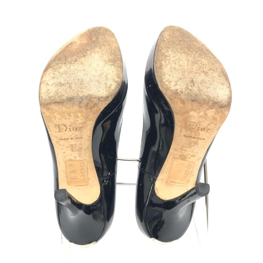 Christian Dior クリスチャンディオール  オープントゥパンプス  37  ブラック エナメル  レディース 靴 シューズ shoes｜tifana｜05