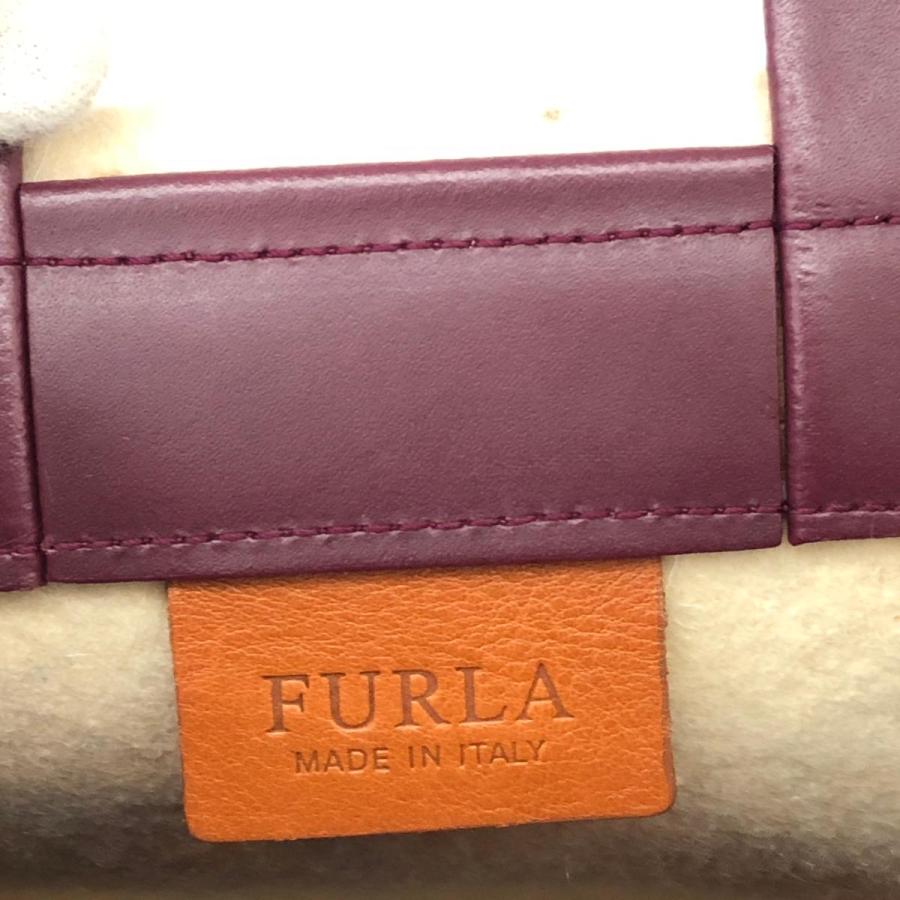 FURLA フルラ  ハンドバッグ   ボルドー/ベージュ フェルト 花柄 総柄 レディース bag  鞄 ミニバッグ｜tifana｜06