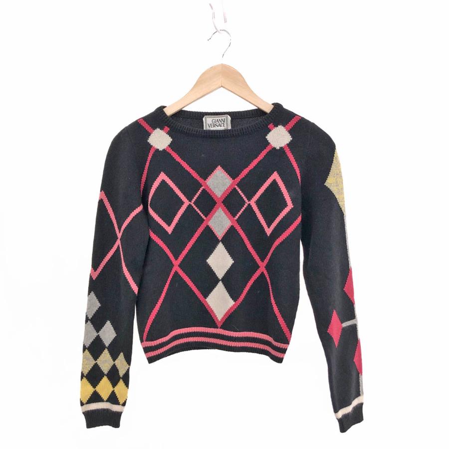 Gianni Versace ジャンニヴェルサーチ 長袖ニット サイズIS ブラック  