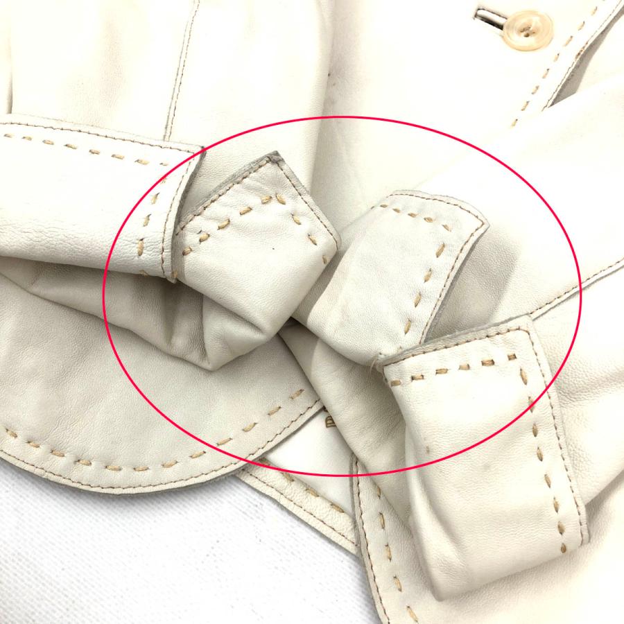 BALMAIN PARIS バルマン レザージャケット ホワイト 羊革 BALMAIN PARIS バルマン レザージャケット ホワイト 羊革