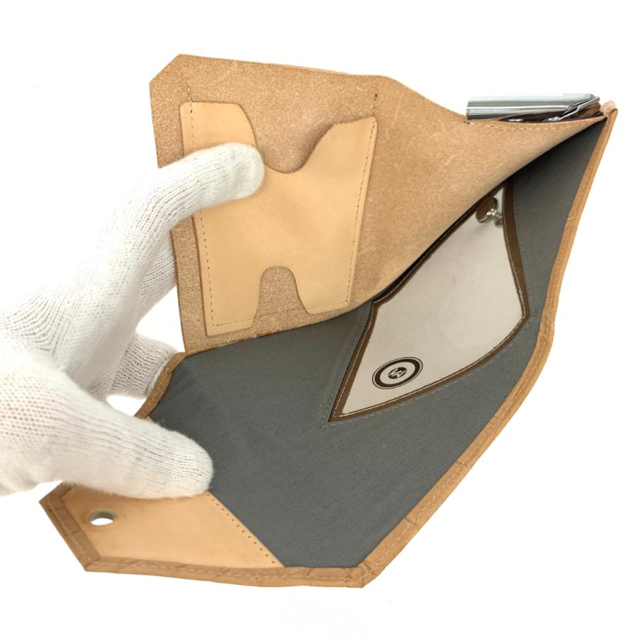 MAISON MANKITI メゾンマンキチ 財布 キャメル レザー×PVC MAISON MANKITI メゾンマンキチ 財布 キャメル レザー×PVC