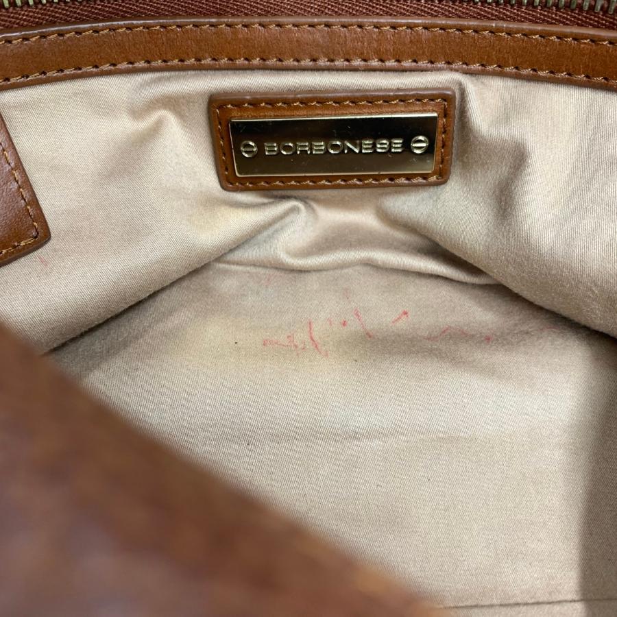 Borbonese ボルボネーゼ 2WAYショルダーバッグ ブラウン レザー Borbonese ボルボネーゼ 2WAYショルダーバッグ ブラウン レザー