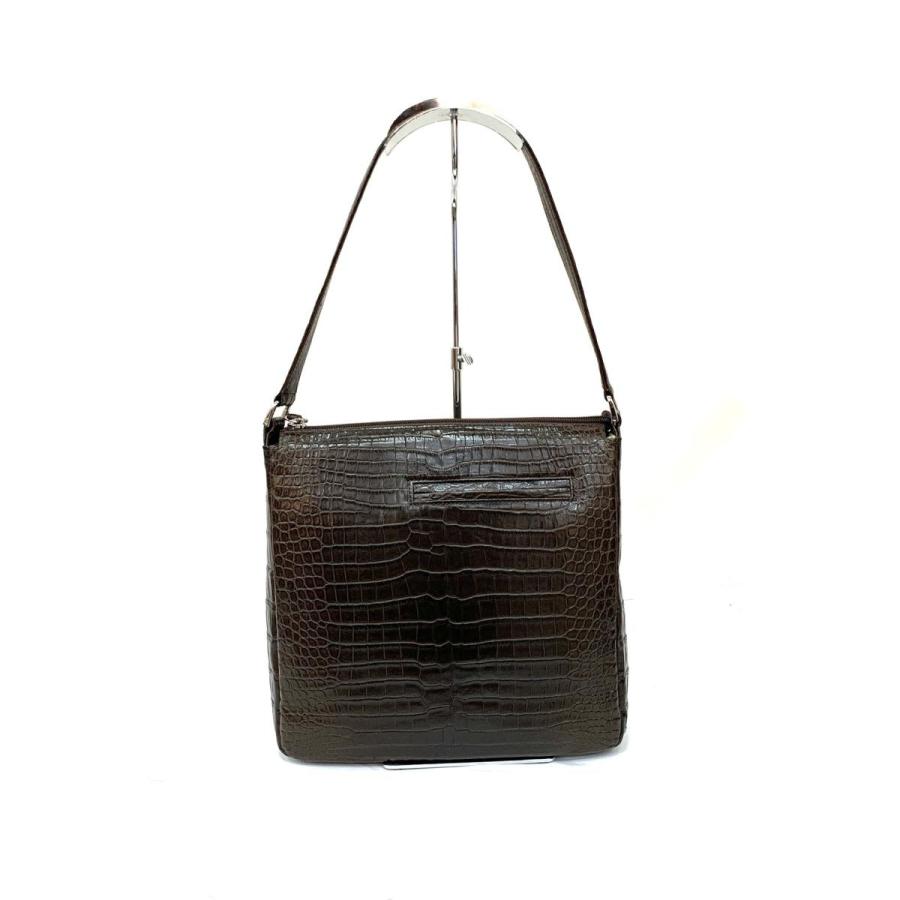 CROCODILE クロコダイル ワンショルダーバッグ 良好 ブラウン CROCODILE クロコダイル ワンショルダーバッグ 良好 ブラウン