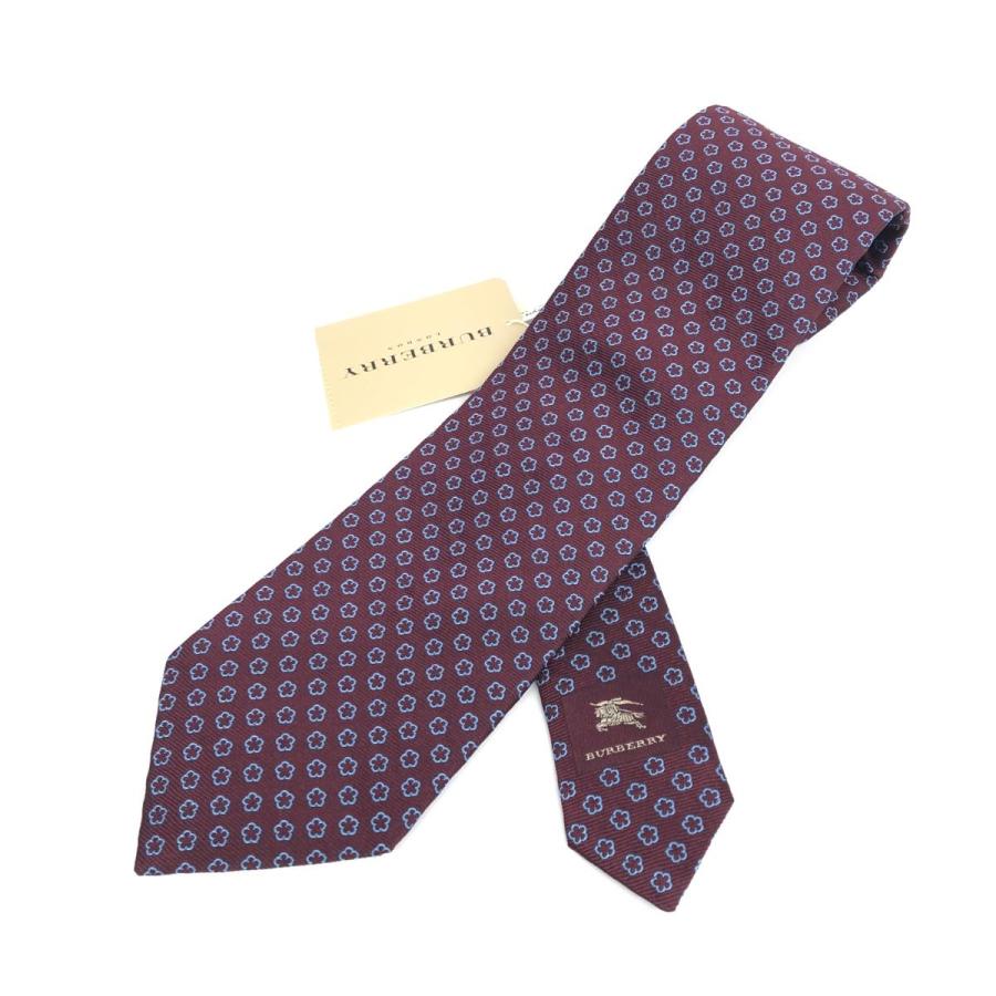 未使用品 BURBERRY バーバリー アスコットタイ ボルドー チェック柄