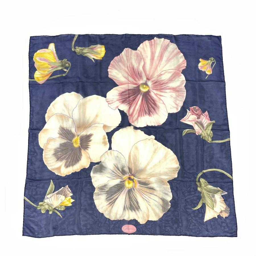 GUCCI グッチ スカーフ シフォン 花柄 ヴィンテージ シルク100  