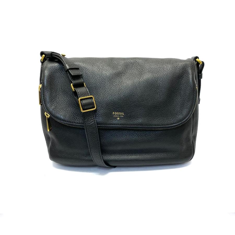 FOSSIL フォッシル ショルダーバッグ ブラック レザー FOSSIL フォッシル ショルダーバッグ ブラック レザー