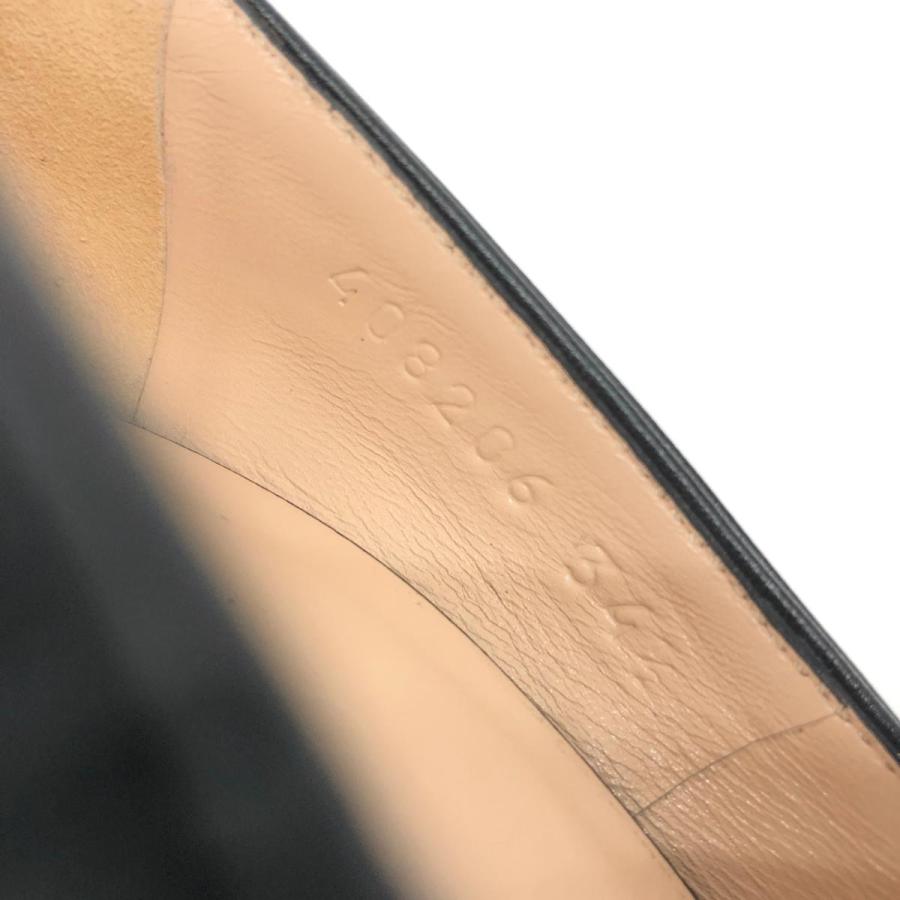 GUCCI グッチ GGマーモント パンプス 良好 34 1/2 ブラック レザー 
