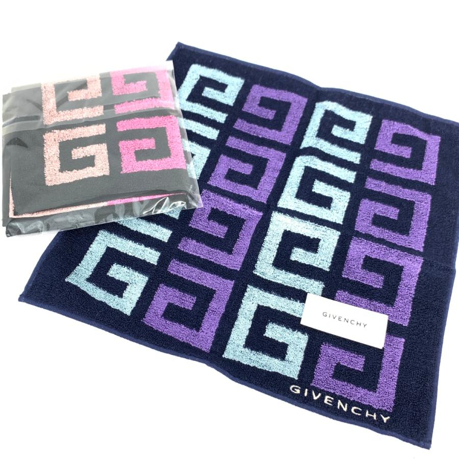 GIVENCHY ジバンシィ タオルハンカチ 2枚セット 未使用品 マルチカラー ロゴ 刺繍 レディース 贈答品 引き出物 ギフト 1
