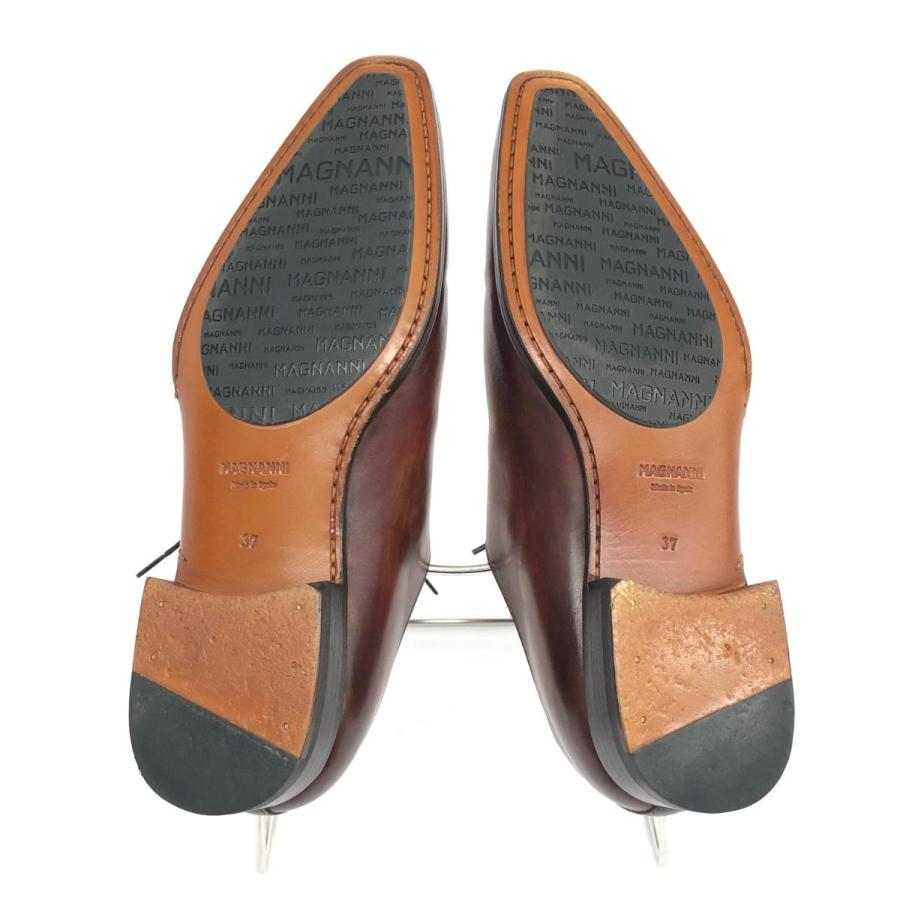 MAGNANNI マグナーニ レザーシューズ 良好 37 ブラウン レザー サイド 