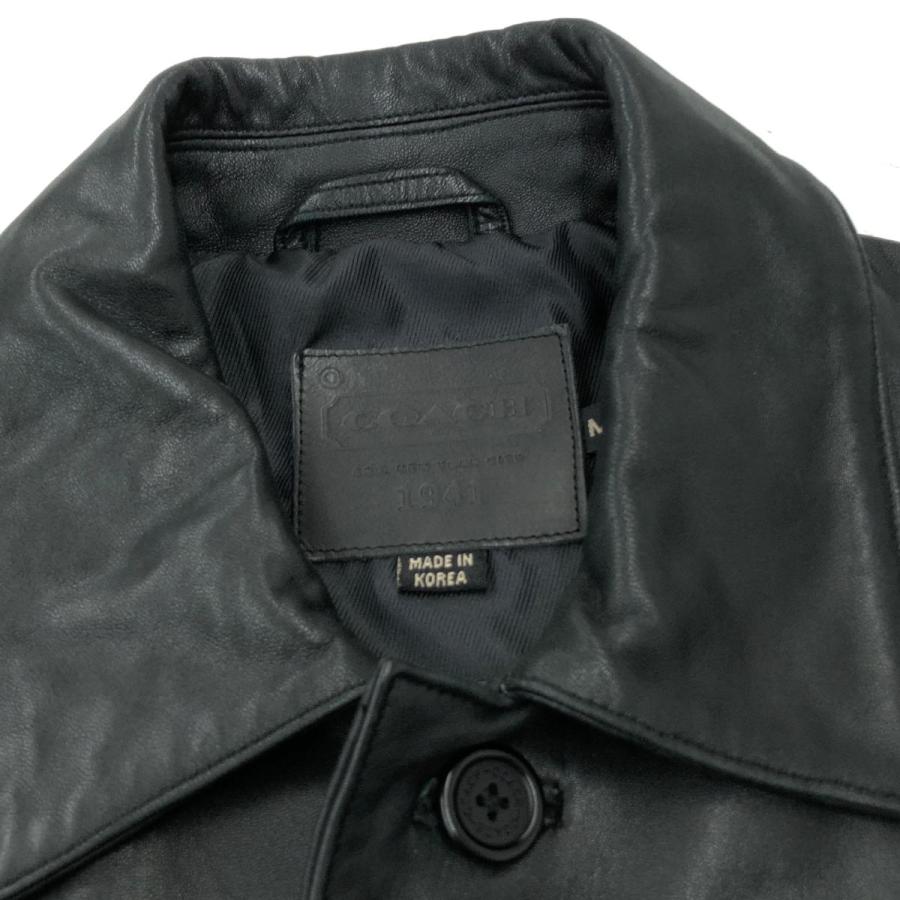 COACH コーチ レザーカーコート Mサイズ ブラック 本革 メンズ COACH コーチ レザーカーコート Mサイズ ブラック 本革 メンズ