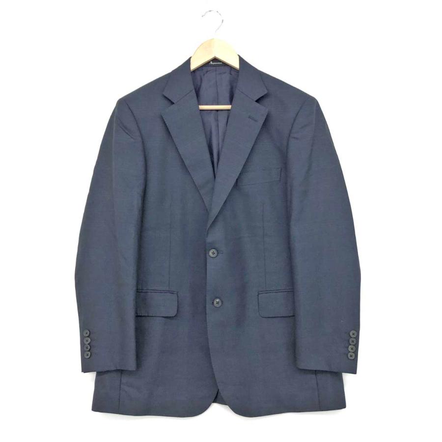 Aquascutum アクアスキュータム 2Bジャケット 良好 98AB6 ネイビー 