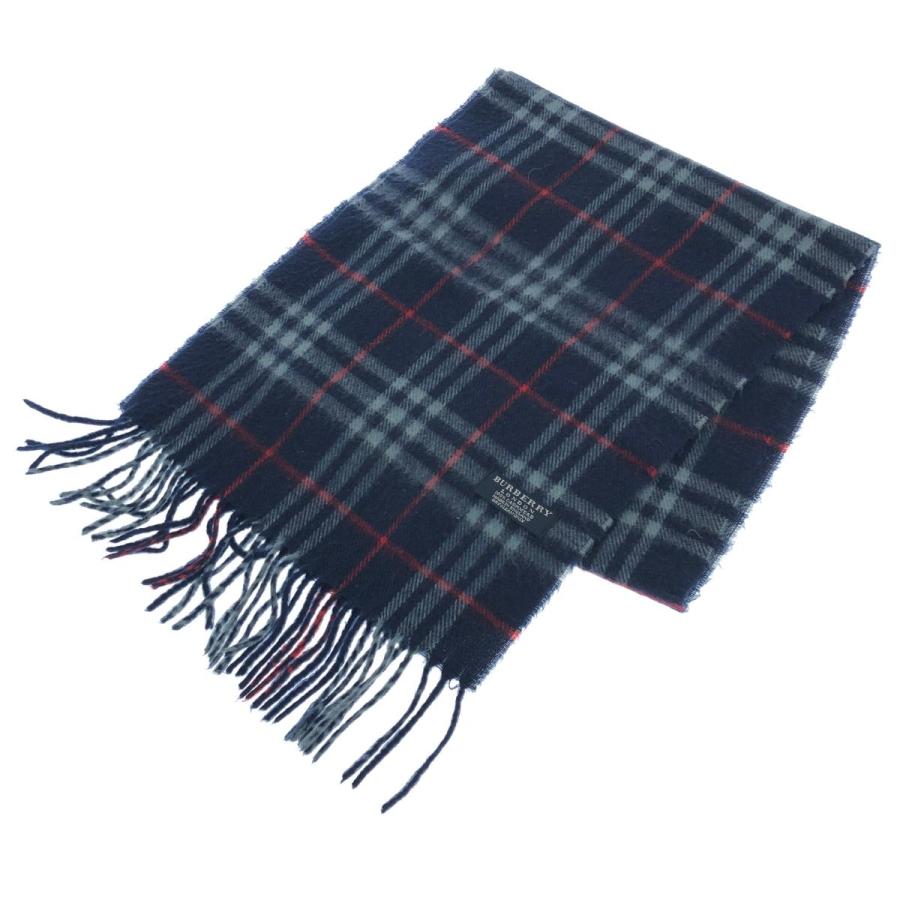 BURBERRY LONDON バーバリーロンドン マフラー ネイビー カシミア 