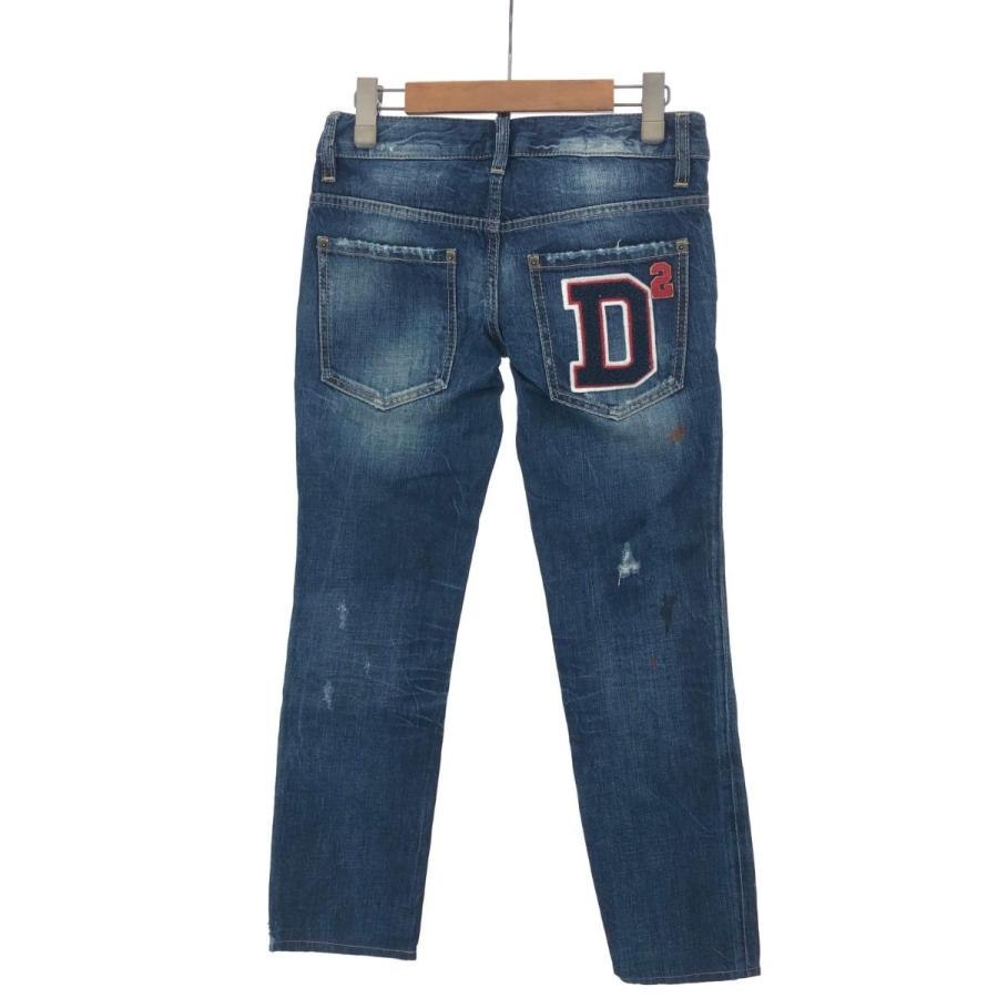 DSQUARED2 デニムパンツ ジーンズ 38 ストレート 濃紺 レディース Dsquared2 ディースクエアード デニムパンツ 良好 サイズ:38