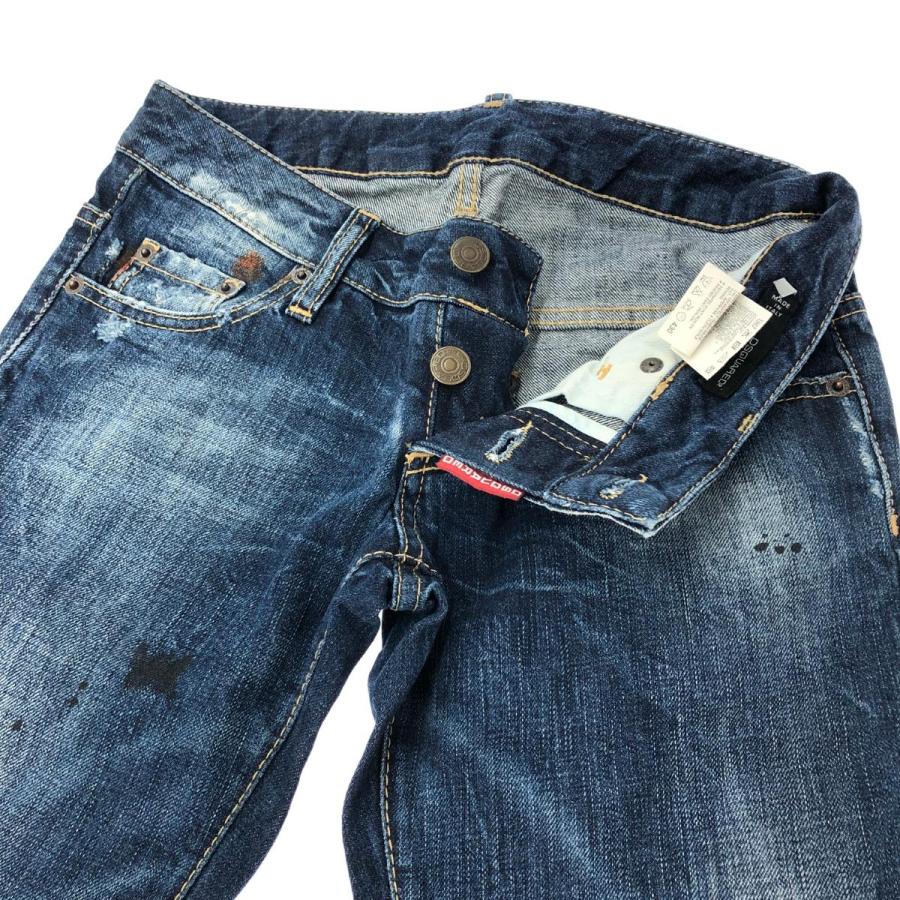 DSQUARED2 デニムパンツ ジーンズ 38 ストレート 濃紺 レディース Dsquared2 ディースクエアード デニムパンツ 良好 サイズ:38