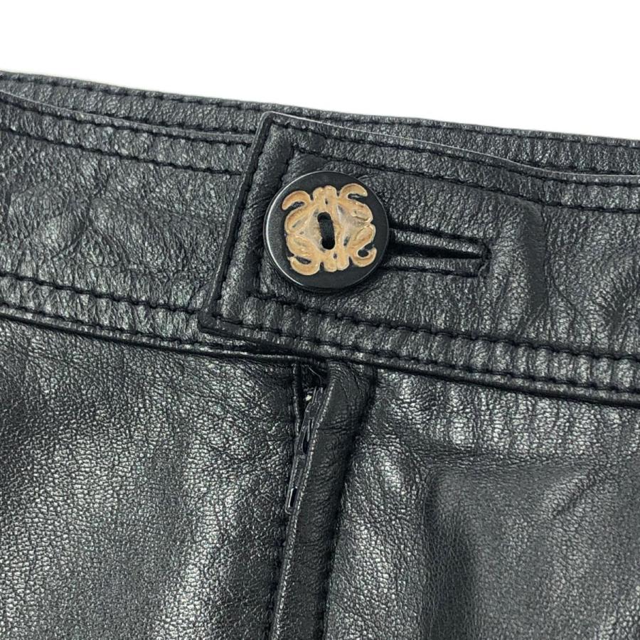 LOEWE ロエベ レザースカート サイズ:38 ブラック レディース タイト 