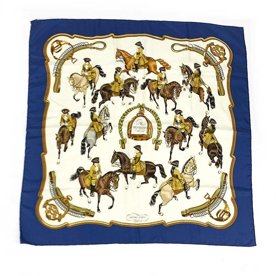 HERMES エルメス カレ90 REPRISE スカーフ 良好 ベージュ HERMES エルメス カレ90 REPRISE スカーフ 良好 ベージュ