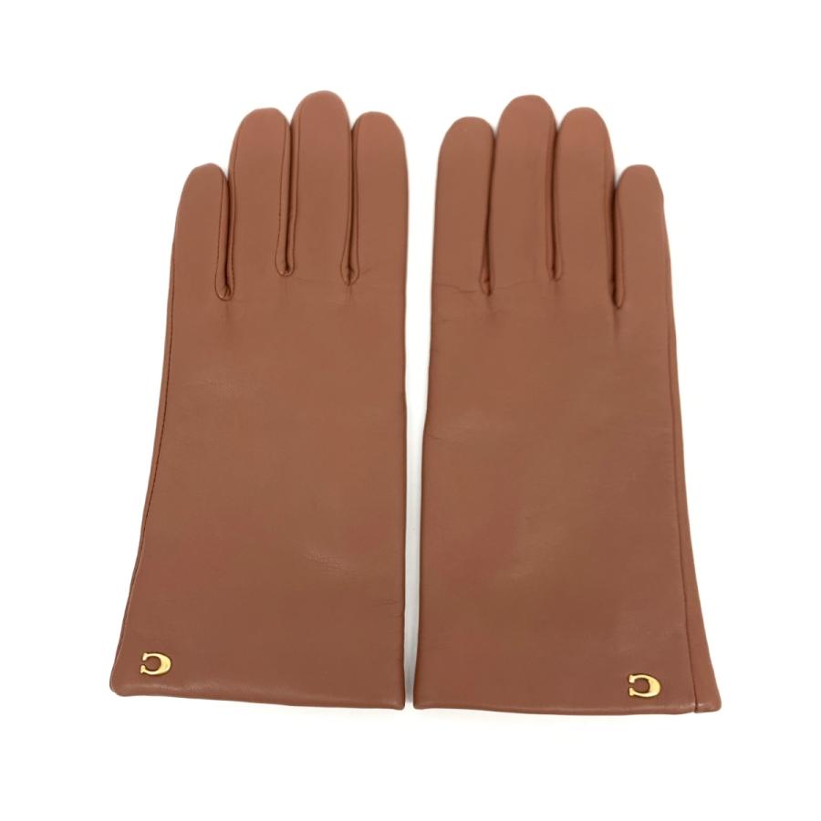 COACH コーチ  手袋 美品   ブラウン レザー  レディース 手袋 glove グローブ 服飾小物｜tifana｜02