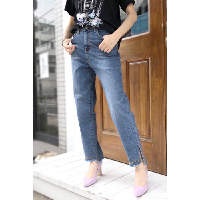 INDIMARK カーブテーパード ウエストリブ レディース おしゃれ