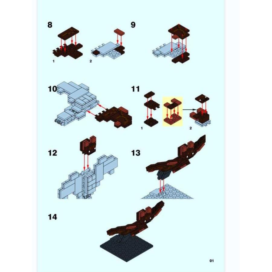 Minecraft マインクラフト レゴ互換ブロック コウモリ ミニフィグ