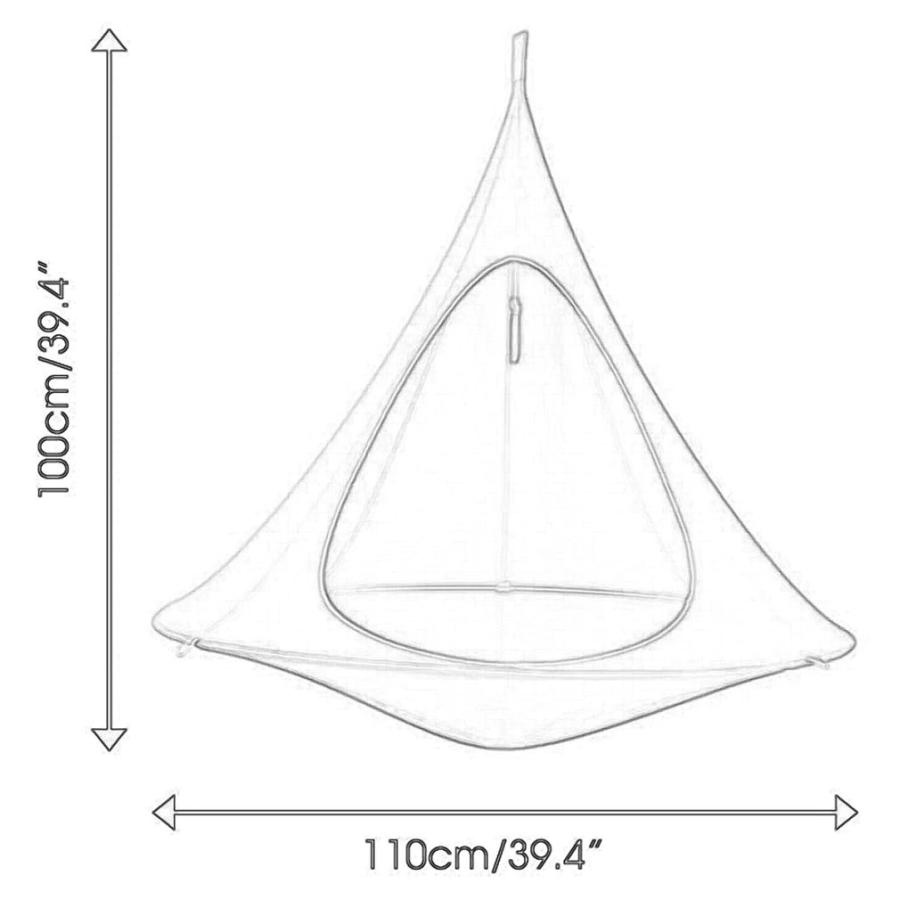 ハンモック テント チェア 吊るしタイプ グランピング アウトドア 100cm × 110cmの画像