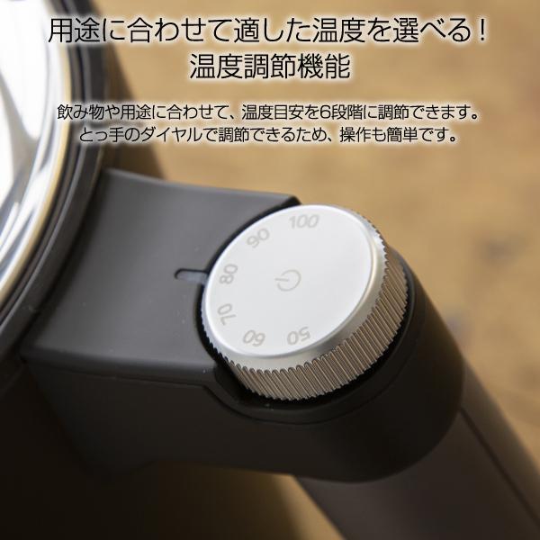 わく子 電気ケトル 温度調整 1L 温度設定 蒸気レス おしゃれ PTQ-A100