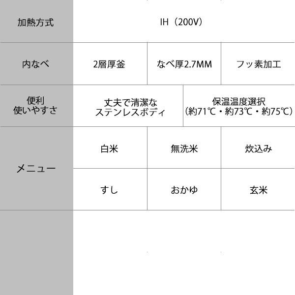 タイガー 業務用 IH炊飯器ごはん 200V 2升 JIW-G361 タイガー魔法瓶 IH 炊飯ジャー 「炊きたて」 ステンレス｜tiger-online｜05